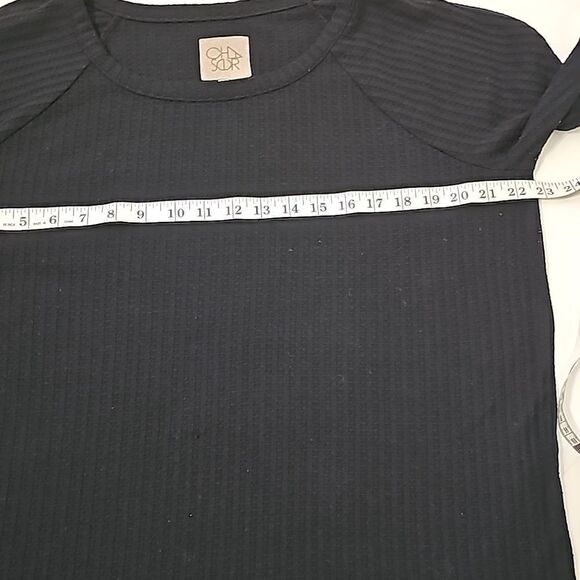 CHASER Waffle Knit Henley Thermal Black Long Sleeve Four Button Cuff Size XXL - Picture 4 of 9